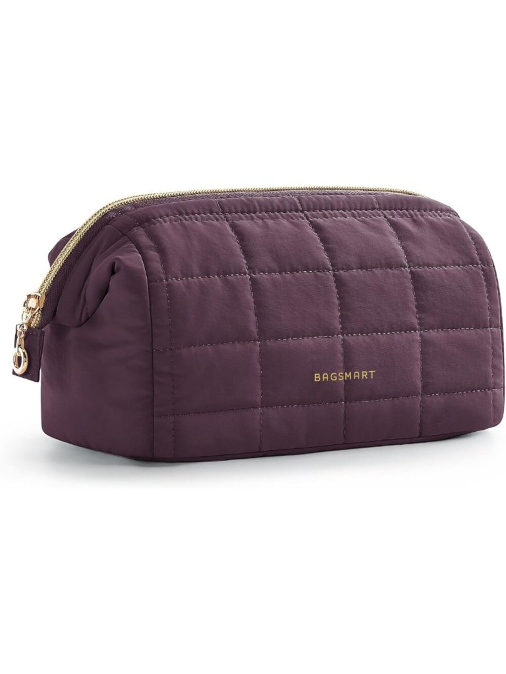 Stylish Burgundy Travel Makeup & Toiletry Bag, Zipper Pouch, Organizer Essential